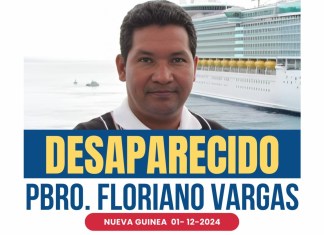 El sacerdote nicaragüense Floriano Ceferino Vargas, de la diócesis de Bluefields en el Caribe sur de Nicaragua, fue detenido por la Policía Nacional. Foto La Hora: Página Monitore azul y blanco.