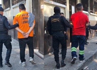 Presuntos narcotraficantes capturados en Puerto San José. Foto: La Hora /PNC