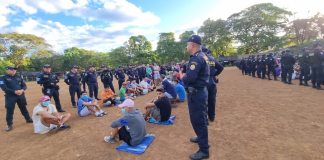 Autoridades desarrollan requisa en la Granja Penal Canadá. Foto La Hora: PNC