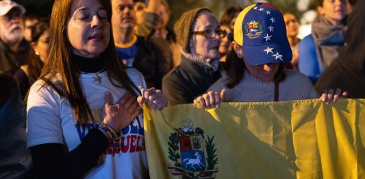 Venezolanos en manifestación en Guatemala