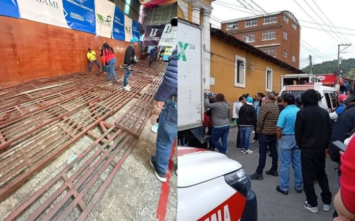 Colapso de estructura en la que se encontraban asistentes al convite de Año Nuevo en Totonicapán