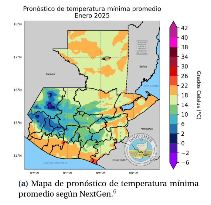 mapa de temperaturas mínimas