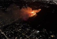 Incendio en Los Ángeles avanza en Hollywood Hills Incendio en Hollywood Hills. Foto: @FaytuksNetwork / La Hora