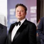 Combo de fotografías de archivo donde aparecen desde la izquierda, Jeff Bezos, Elon Musk y Mark Zuckerberg. Foto La Hora: EFE