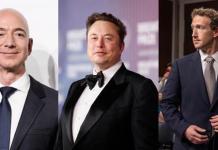 Musk, Bezos y Zuckerberg asistirán al acto de investidura de Donald Trump Combo de fotografías de archivo donde aparecen desde la izquierda, Jeff Bezos, Elon Musk y Mark Zuckerberg. Foto La Hora: EFE
