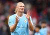 El Manchester City ha ampliado el contrato del delantero Erling Haaland, de 24 años, por diez temporadas, con lo que el internacional noruego queda ligado al equipo inglés hasta 2034. Foto La Hora: EFE