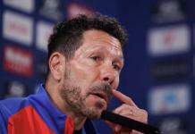 Simeone, en la rueda de prensa de este viernes. La Hora: EFE