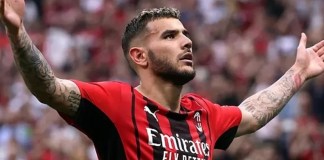 Theo Hernández celebra un gol con el Milan. Foto La Hora: EFE