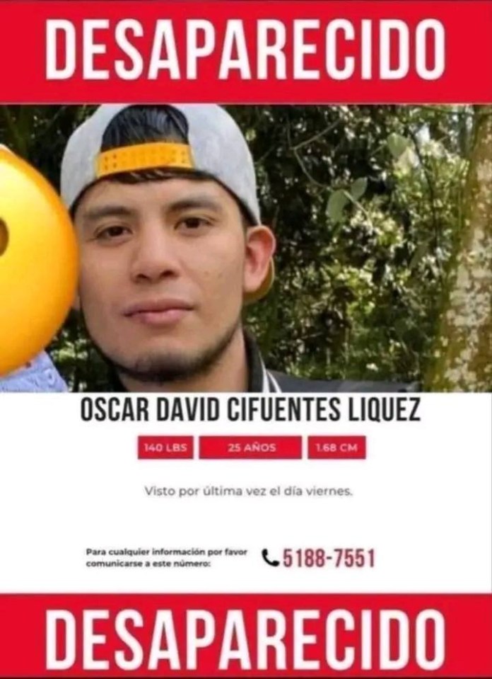 Boletín sobre la desaparición de Óscar David Cifuentes Liquez. Foto: La Hora / Redes Sociales.