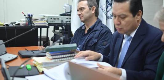 Exdiptuado Jorge García Silva, enfrenta audiencia de primera declaración por caso Insivumeh. Foto La Hora: Fabricio Alonzo