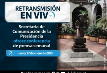 Retransmisión: Secretaría de Comunicación de la Presidencia ofrece conferencia de prensa semanal Arte: La Hora- Diseño Roberto Altán