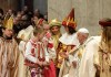 El Papa Francisco preside la Solemnidad de María, Madre de Dios, Santa Misa con motivo de la 58ª Jornada Mundial de la Paz, en la Basílica de San Pedro en la Ciudad del Vaticano, el 1 de enero de 2025. Foto La Hora / EFE/GIUSEPPE LAMI