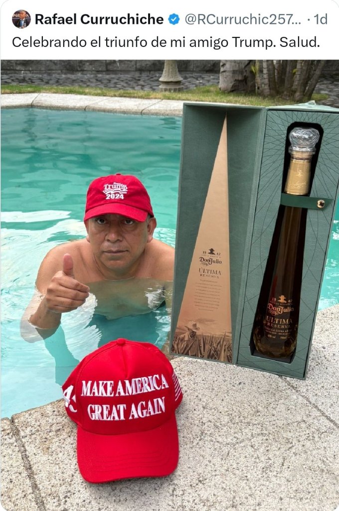 Con camisa y gorra de Trump, Curruchiche asegura que "lo mejor está por venir"