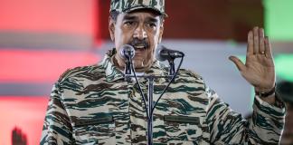 El presidente de Venezuela, Nicolás Maduro, habla durante un acto este martes en Caracas (Venezuela). EFE/ Miguel Gutiérrez