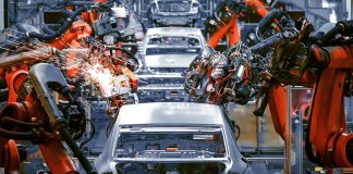 Línea de ensamblaje fabrica de autos europea