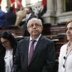 El ministro de Relaciones Exteriores, Carlos Ramiro Martínez, durante la interpelación este 23 de enero. Foto: Congreso