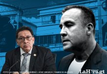 Juez devuelve edificio vinculado a Sinibaldi a petición del MP y deja a Alerta Alba Keneth sin sede El juez Delmar González y el exministro Alejandro Sinibaldi. Diseño: La Hora Roberto Altán.