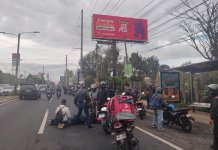 Accidente en carretera a El Salvador. Foto Noticias Fraijanes