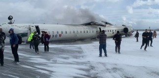 Accidente en el Aeropuerto Pearson, Toronto, Canadá. Foto: @Breaking911