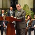 El presidente Bernardo Arévalo en conferencia de prensa este 03 de febrero de 2025