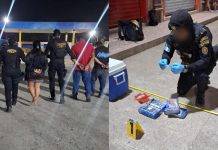 Durante un operativo antinarcóticos, agentes de SGAIA, informaron sobre la incautación de cuatro kilos de cocaína en Puerto Barrios.