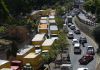 Bloqueo por manifestaciones frente al Ministerio de Ambiente y Recursos Naturales, se reportan grandes cargas vehiculares en sectores aledaños.