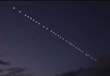 Captura de pantalla Video tren de satélites, Foto La Hora: Captura de pantalla
