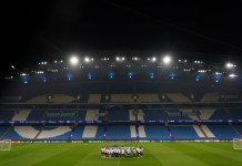 El equipo del Real Madrid asiste a una sesión de entrenamiento en Manchester, Inglaterra, el lunes 10 de febrero de 2025, antes del partido de fútbol de la Liga de Campeones entre el Manchester City y el Real Madrid. Foto: La Hora
