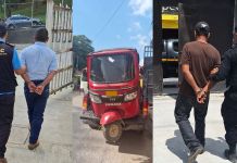 PNC incauta vehículos con reportes de robo y notifica nueva orden de captura por extorsión Detenidos y vehiculo con reporte de robo recuperado por operativos de DIEC. Foto La Hora: PNC