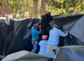Autoridades realizan proyecto de cosecha de agua de lluvia en Chiquimula. Foto La Hora: MAGA