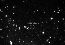Asteroide 2024 YR4 capturado por satélite de la NASA. Foto La Hora: NASA