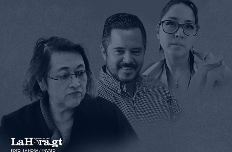 En la foto de izquierda a derecha, la jueza Abelina Cruz, Álvaro Sinibaldi y la fiscal de la FECI, Sofia Castillo. Foto La Hora/ Diseño Alejandro Ramírez