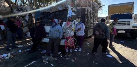 Recolectores realizan una manifestación por entrada en vigencia de reglamento