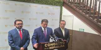 El presidente del Congreso, Nery Ramos, se pronuncia por el antejuicio que solicitó el Ministerio Público en su contra. Foto: La Hora