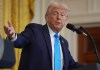 El presidente Donald Trump habla durante una conferencia de prensa con el primer ministro israelí, Benjamin Netanyahu, en la Sala Este de la Casa Blanca, el martes 4 de febrero de 2025, en Washington. Foto La Hora: AP