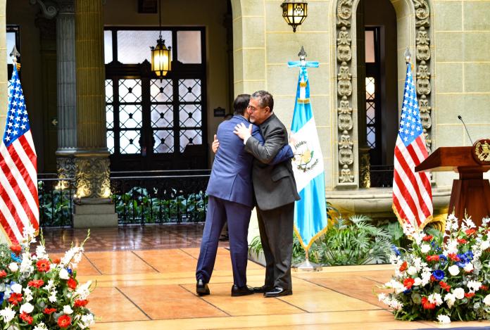 Marco Rubio felicito al presidente Bernardo Arévalo por su posición y compromiso en cuanto al respeto y defensa de la democracia. Foto La Hora: Daniel Ramírez