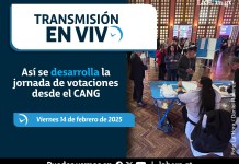 Así se desarrolla la jornada de votaciones desde el CANG. Foto La Hora: Diseño- Roberto Altán