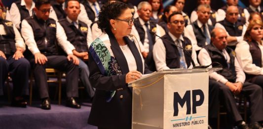 La fiscal general, María Consuelo Porras, en la conferencia de prensa del pasado 7 de mayo de 2024. Foto: La Hora / MP.