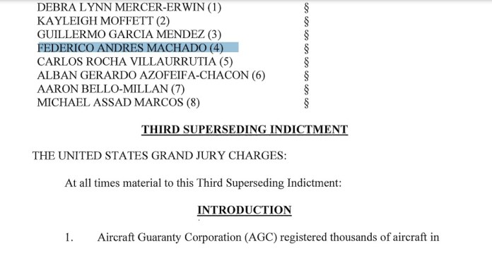 Acusación EE.UU. contra Machado y socios.