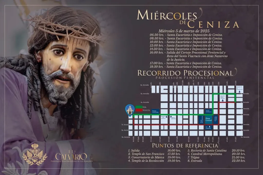 Recorrido de procesión de Jesús de la Justicia. Foto La Hora: Hermandad Cruzados de Cristo