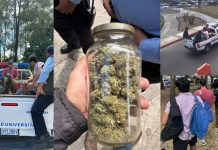 Autoridades de la USAC entregaron a la PNC a estudiantes con supuestas drogas. Foto: USAC