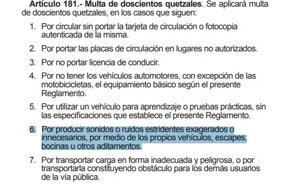 Concejo Municipal de Cuilapa autorizó el retiro temporal de todos los vehículos que generen ruidos estridentes