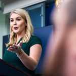 Vocera de la casa blanca, Karoline Leavitt, durante conferencia de prensa en Washington. Foto La Hora: EFE