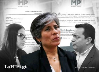 En la foto: la fiscal Brenda Guzmán Anavisca, la abogada Claudia González y el juez Jimi Bremer. Diseño: La Hora / Alejandro Ramírez.