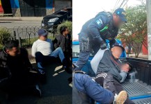 Miembros del Barrio 18 capturados este jueves 13 de marzo. Fotos La Hora: PNC
