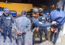 PNC captura a dos presuntos asaltantes en Santiago Sacatepéquez Presuntos asaltantes capturados en Sacatepéquez. Foto La Hora: PNC