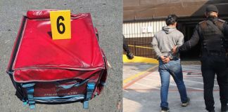 Presunto repartidor capturado por transportar bolsas con ilícitos. Foto La Hora: PNC