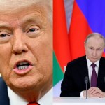 Los presidentes ruso, Vladímir Putin, y estadounidense, Donald Trump, abordarán hoy martes por teléfono. Foto La Hora: EFE y AP.