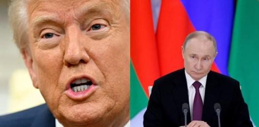 Los presidentes ruso, Vladímir Putin, y estadounidense, Donald Trump, abordarán hoy martes por teléfono. Foto La Hora: EFE y AP.