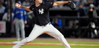 Los Yankees de Nueva York anunciaron este lunes que su estelar líder de rotación abridora, el derecho Gerrit Cole, se someterá a una cirugía. Foto La Hora: AP